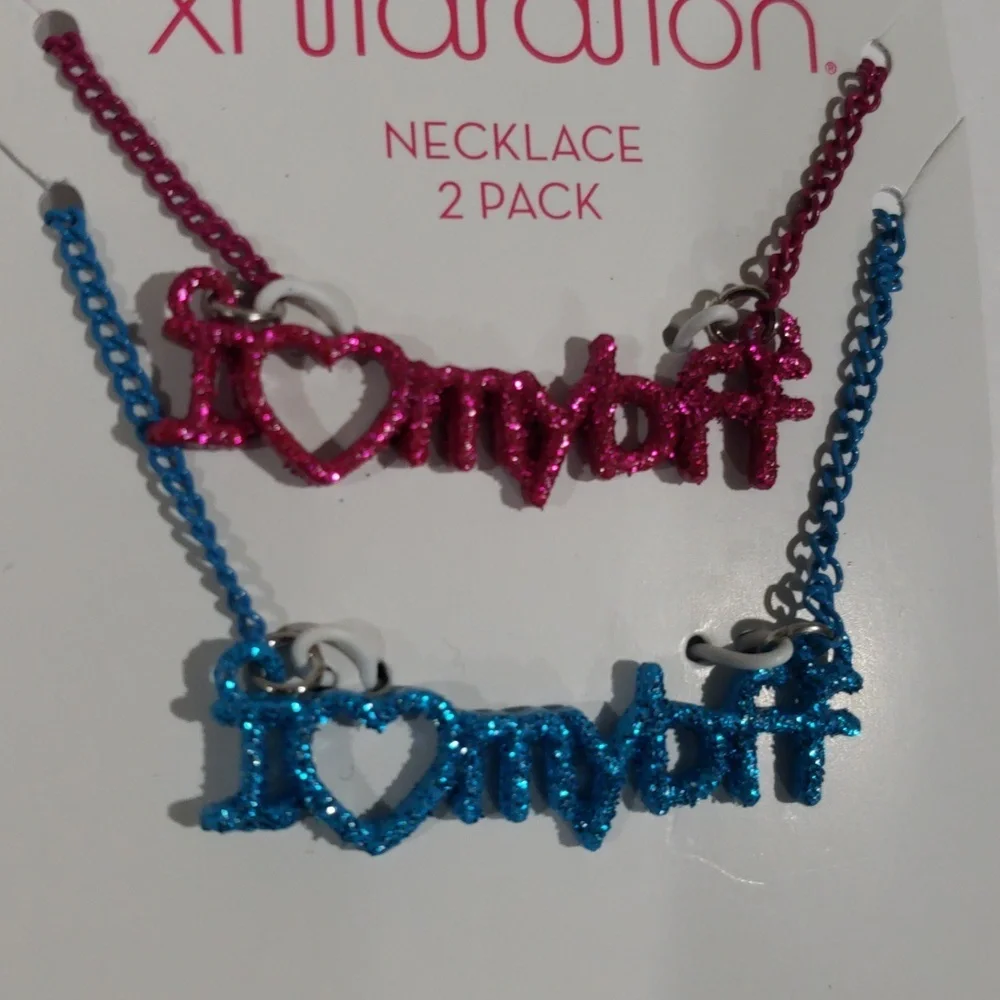 I Love My BFF Glitter Necklace 2-set - Friendship Jewelry by Xhilaration